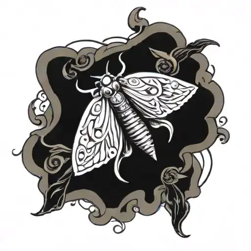 Angel of death moth tattoo design idea