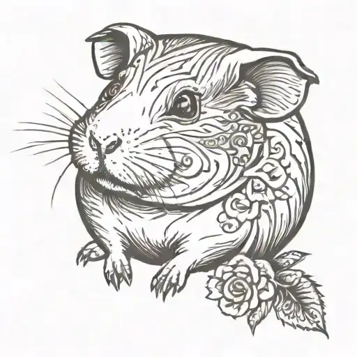 short haired guinea pig  tattoo design idea