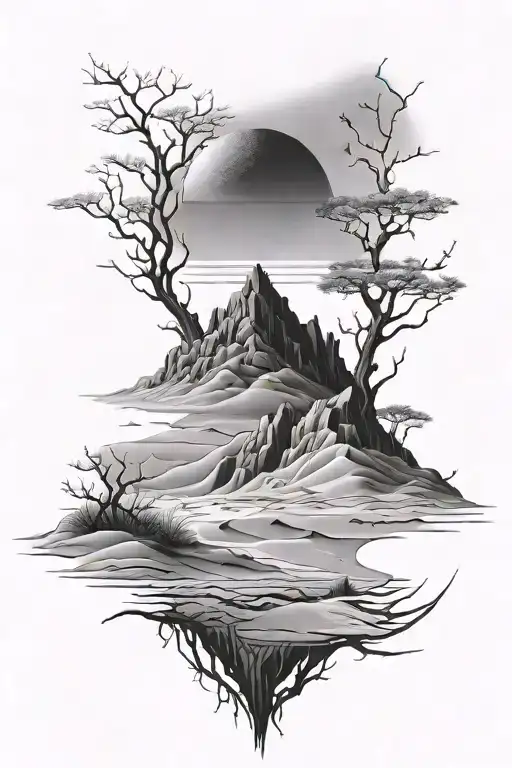 dune landscape tattoo design idea