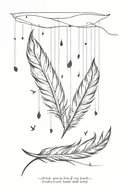 A tattoo of a feather with birds flying out with a saying (your wings were ready but my heart was not) tattoo design idea