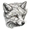 arctic fox head tattoo design idea