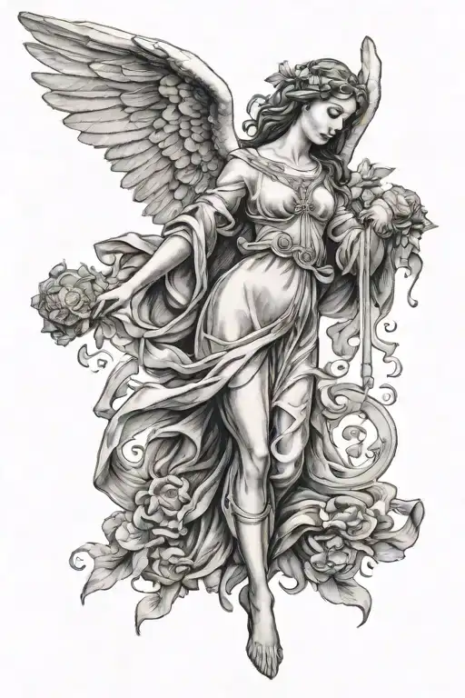 biblically accurate angel tattoo design idea