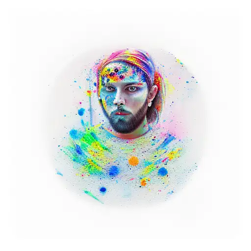 portrait of a painter, painting a portrait, of a painter painting a portrait tattoo design idea