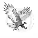 Eagle in flight tattoo design idea
