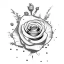 caveira com rosas e cruz tattoo design idea
