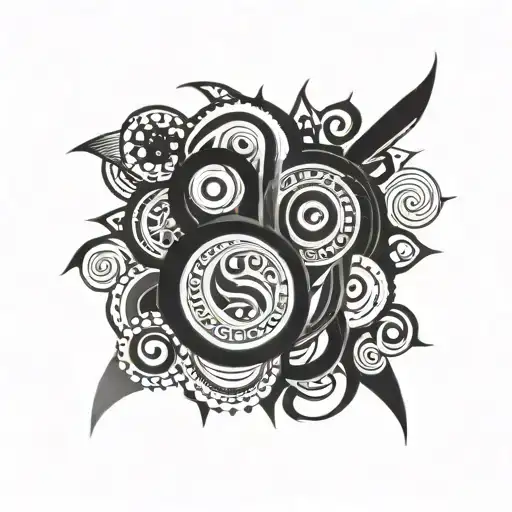 tribal patterns intertwined tattoo design idea