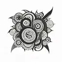 tribal patterns intertwined tattoo design idea