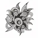 tribal patterns intertwined tattoo design idea