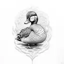 duck with grapes tattoo design idea