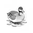duck with grapes tattoo design idea