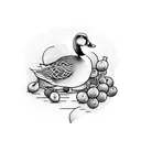 duck with grapes tattoo design idea