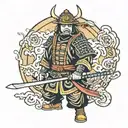 samurai firefighter tattoo design idea