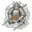 samurai firefighter tattoo design idea