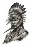 Indian warrior tattoo design idea