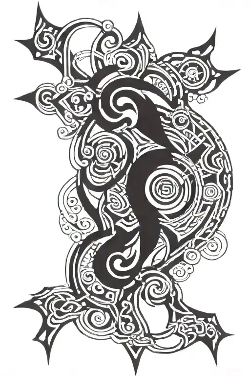 cyber sigilism tattoo design idea