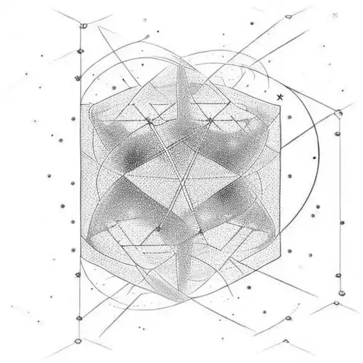 DNA molecules transforming in stars tattoo design idea