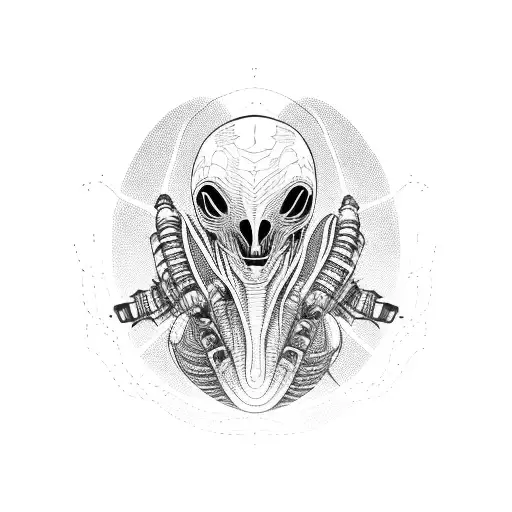 alien mummy tattoo design idea