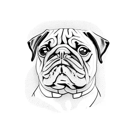 Pug Pug Dog Tribal Tattoo Drawing' Sticker | Spreadshirt