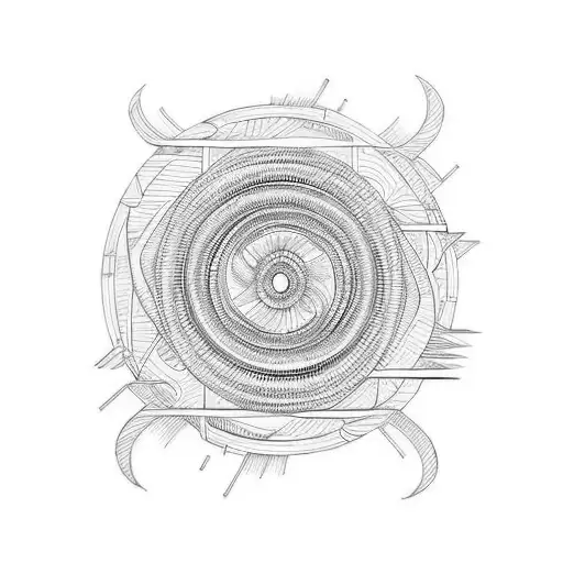 a fibonacci spiral tennis ball tattoo design idea