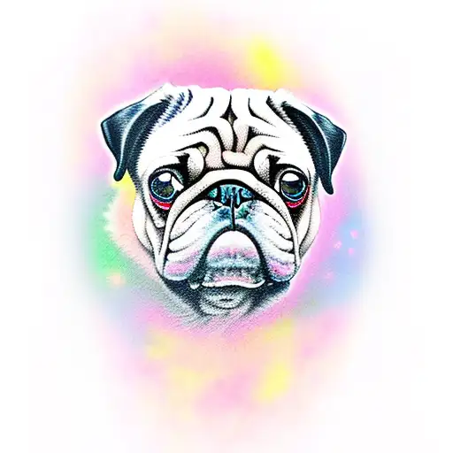 honoring the memory of a deceased pug tattoo design idea