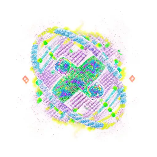 DNA molecules transforming in stars tattoo design idea