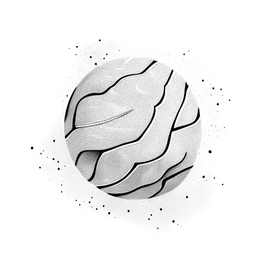 a tennis ball the size of planet tattoo design idea