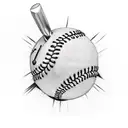 wound stiched up with baseball seams tattoo design idea