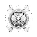 combine letter M, cactus, heart and danger tattoo design idea