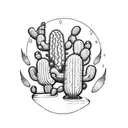 letter M, cactus, heart and danger tattoo design idea