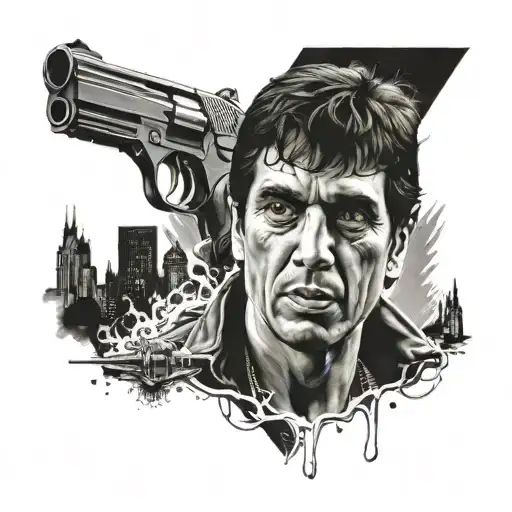 Tony montana tattoo design idea