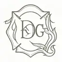 fire fighter symbol with initials ag tattoo design idea