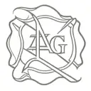 fire fighter symbol with initials ag tattoo design idea
