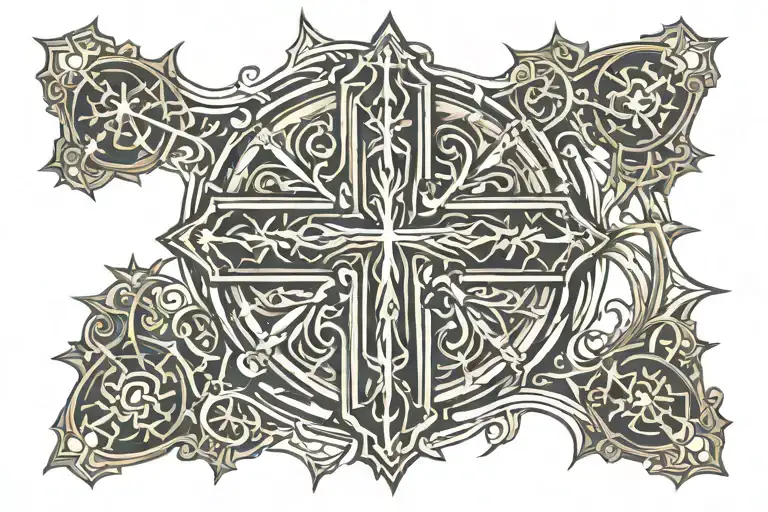 Catholic cross tattoo design idea