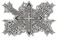 Catholic cross tattoo design idea