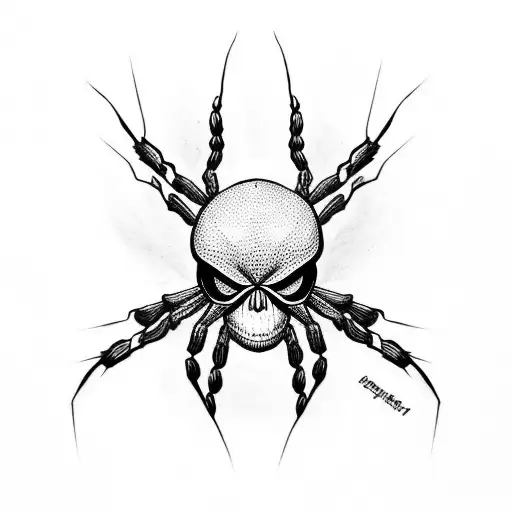 spider skull tattoo design idea