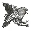 parrot and poodle tattoo design idea