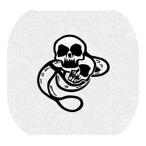 Snake and skull tattoo design idea
