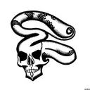 Snake and skull tattoo design idea
