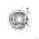 space philosophy tattoo design idea