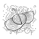 onion with roots and leaves in a fineline tattoo design idea