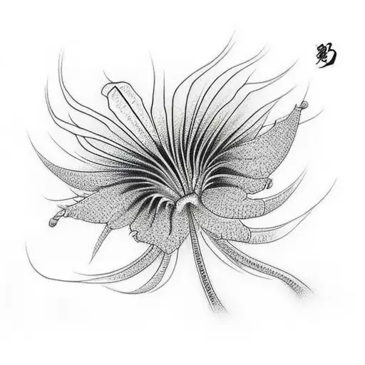 Red Spider lily tattoo design idea