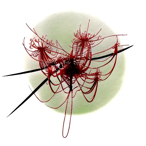 Red Spider Lily and Kunai tattoo design idea