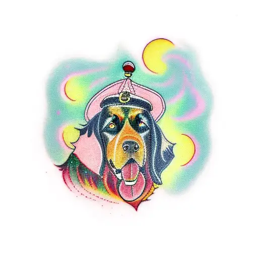 gordon setter, aurora borealis tattoo design idea