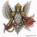angels and the armor of God tattoo design idea