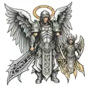 angels and the armor of God tattoo design idea