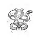 Snake with sword tattoo design idea