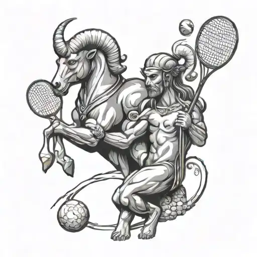 Connection, brother, family, zodiac signs Aries (Birth 04.04.1996) and Capricorn (Birth 02.01.1993), tennis as a hobby tattoo design idea