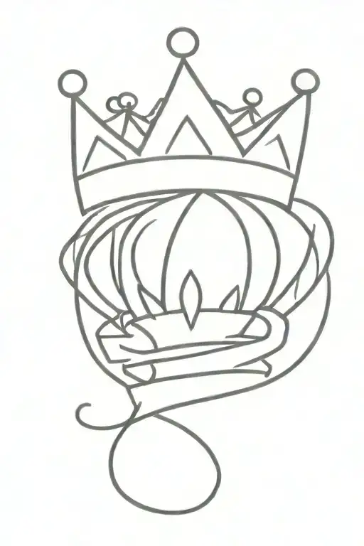 crown, princess, broke heart tattoo design idea