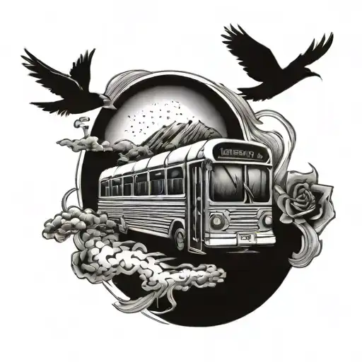song lyric "I missed the last bus, so I'll take the next train" tattoo design idea