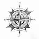 Compass with libra and dragon tattoo design idea